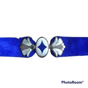 Vintage Caleche blue 'wonder woman' adustable belt - 38"